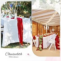 Vista 12 de Showgeous 10 Pack Baby Pink Cheesecloth Table Runner 10FT Long Semi-Sheer Gauze Table Runner Boho or Rustic Wedding Decor for Wedding Decor Arch