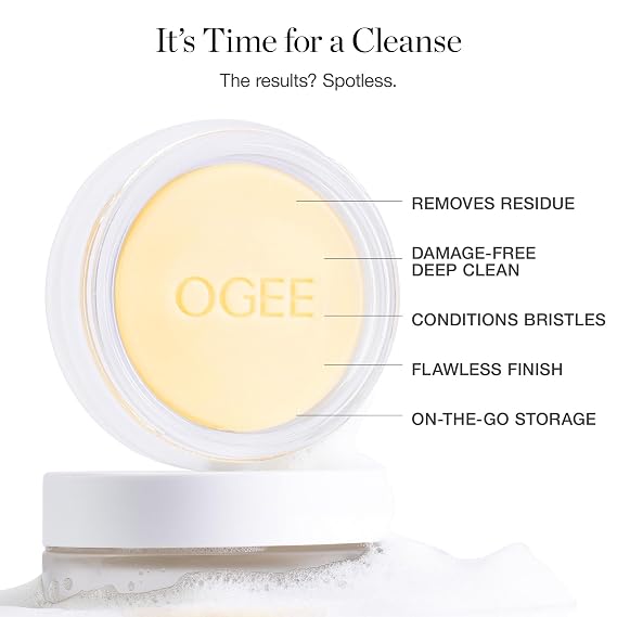 Ogee Brush Care & Perfection Virtual Bundle Organic Makeup Brush Cleaner + Professional Blender Brush