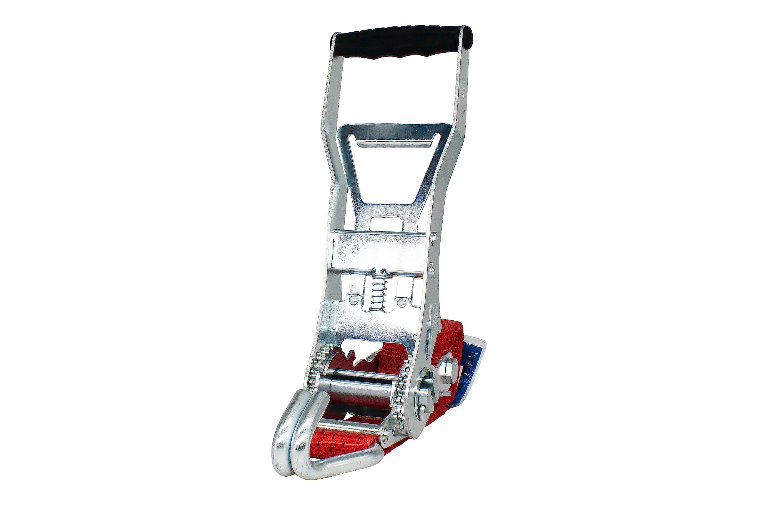 Ergo-Ratsche hoher STF 500 daN | 4 Stück |Gurtband 50mm Farbe rot - Festende Ladungssicherung zum Nachrüsten