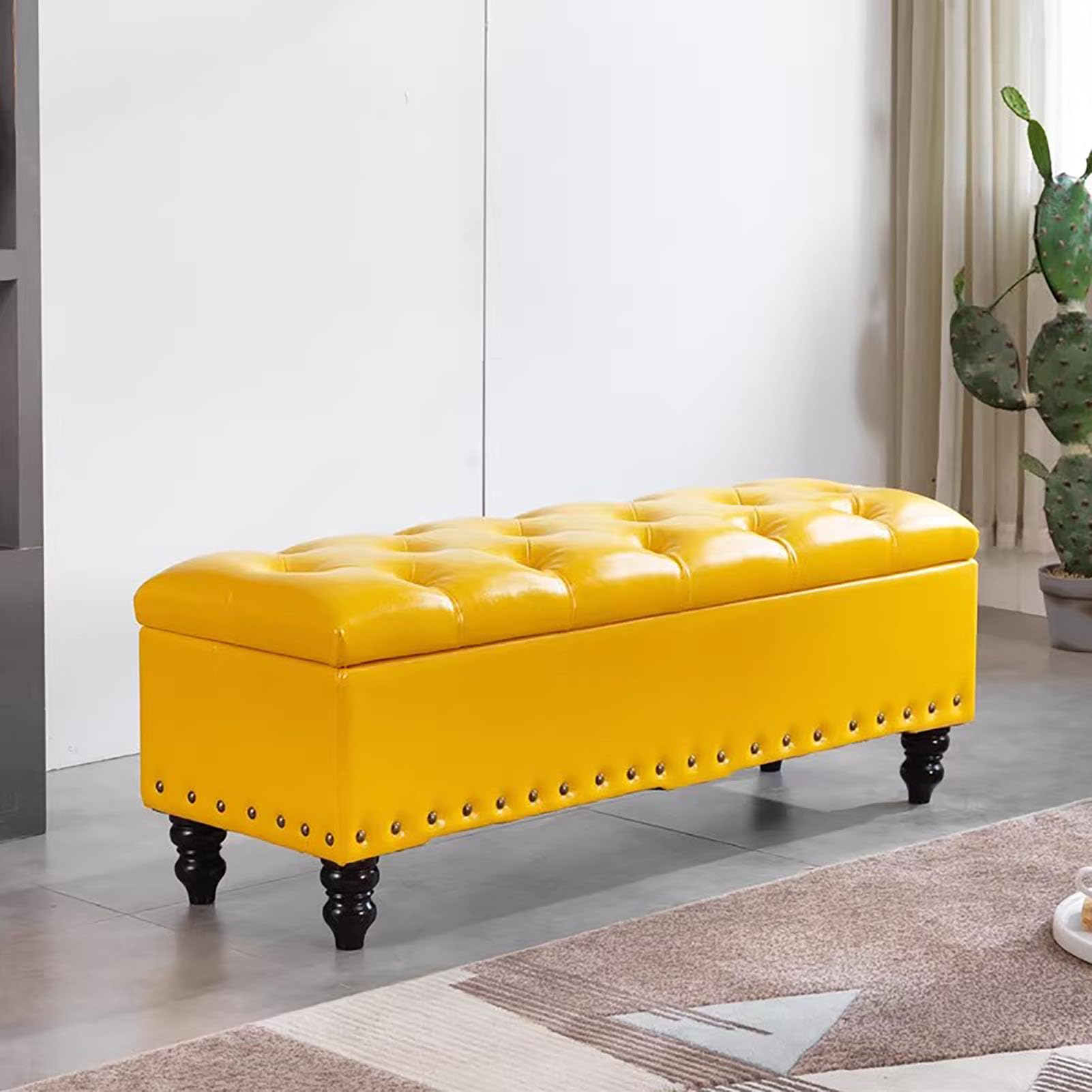 Pouf de rangement rectangulaire en cuir, tête de lit matelassée, ottomane, 40 x 40 x 45 cm, repose-pieds cube pour chambre à coucher, décoration d'intérieur, solution de rangement multifonctionnelle