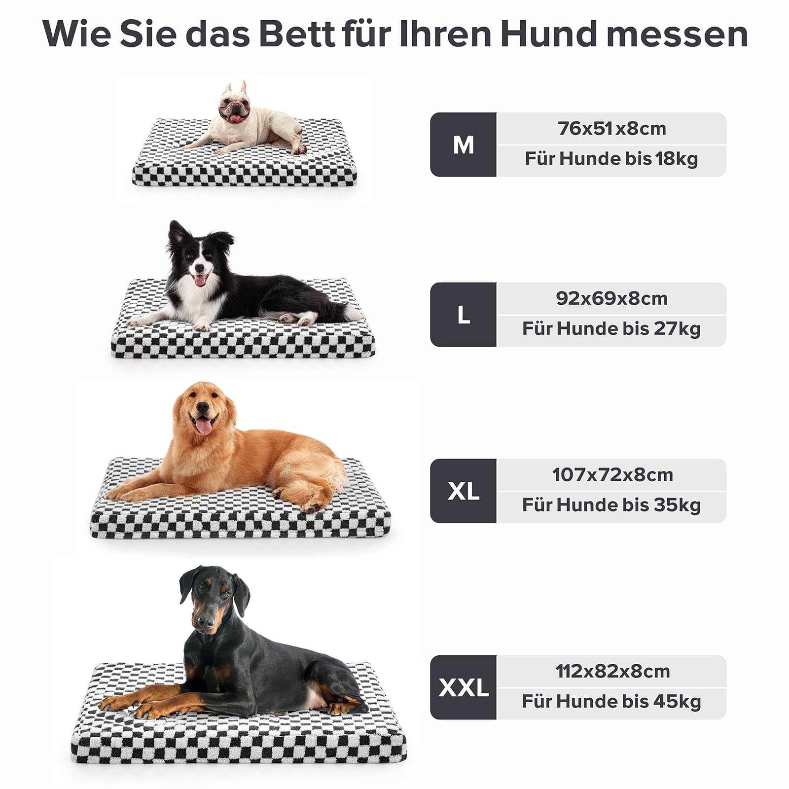 JOEJOY Hundebett Für Kleine Hunde & Katzen – 50,8x48,3 Cm, Orthopädisch, Mit Rutschfester Unterseite