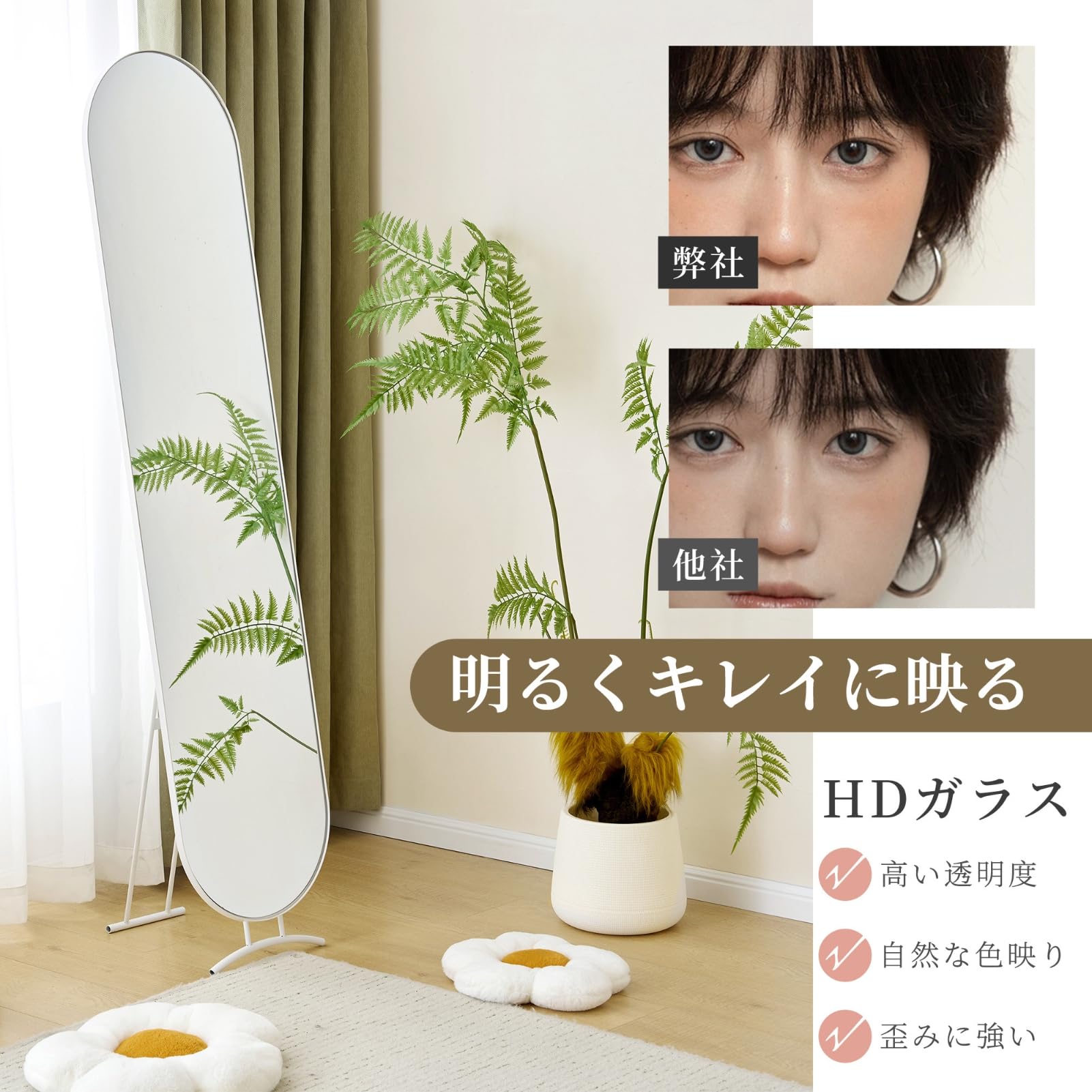 Amazon.co.jp: SOFTSEA 全身鏡 姿見鏡 スタンドミラー HD