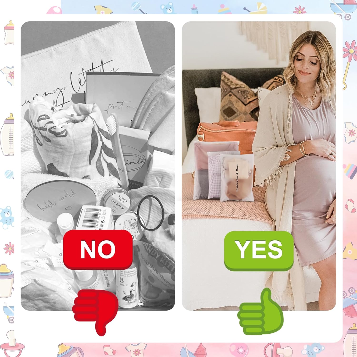 20 Pack Hospital Bag for Women Labor Delivery, Diaper Bag Organizing Pouches Maternity Hospital Essentials for Mommy Dad Newborn Baby First Time New Mom Must Haves
