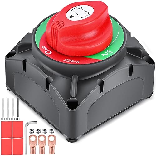 Vista 58 de Nilight - Interruptor de batería 90015A 12-48V resistente al agua, interruptor maestro de corte de energía de batería, aislador de desconexión