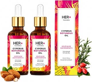 Her+ Cyperus Rotundus Oil for Hair Removal (2 Bottle) | Smooth Skin, Moisturizing, Skin Care
