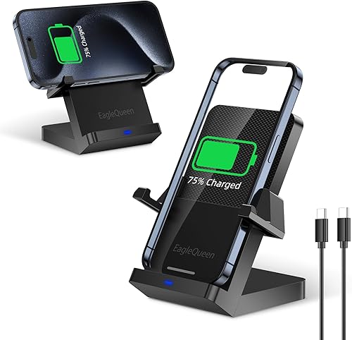 Cargador inalámbrico, soporte de carga inalámbrica rápida de 15 W, estación de carga inalámbrica para iPhone 1514131211XRXS8, Samsung Galaxy