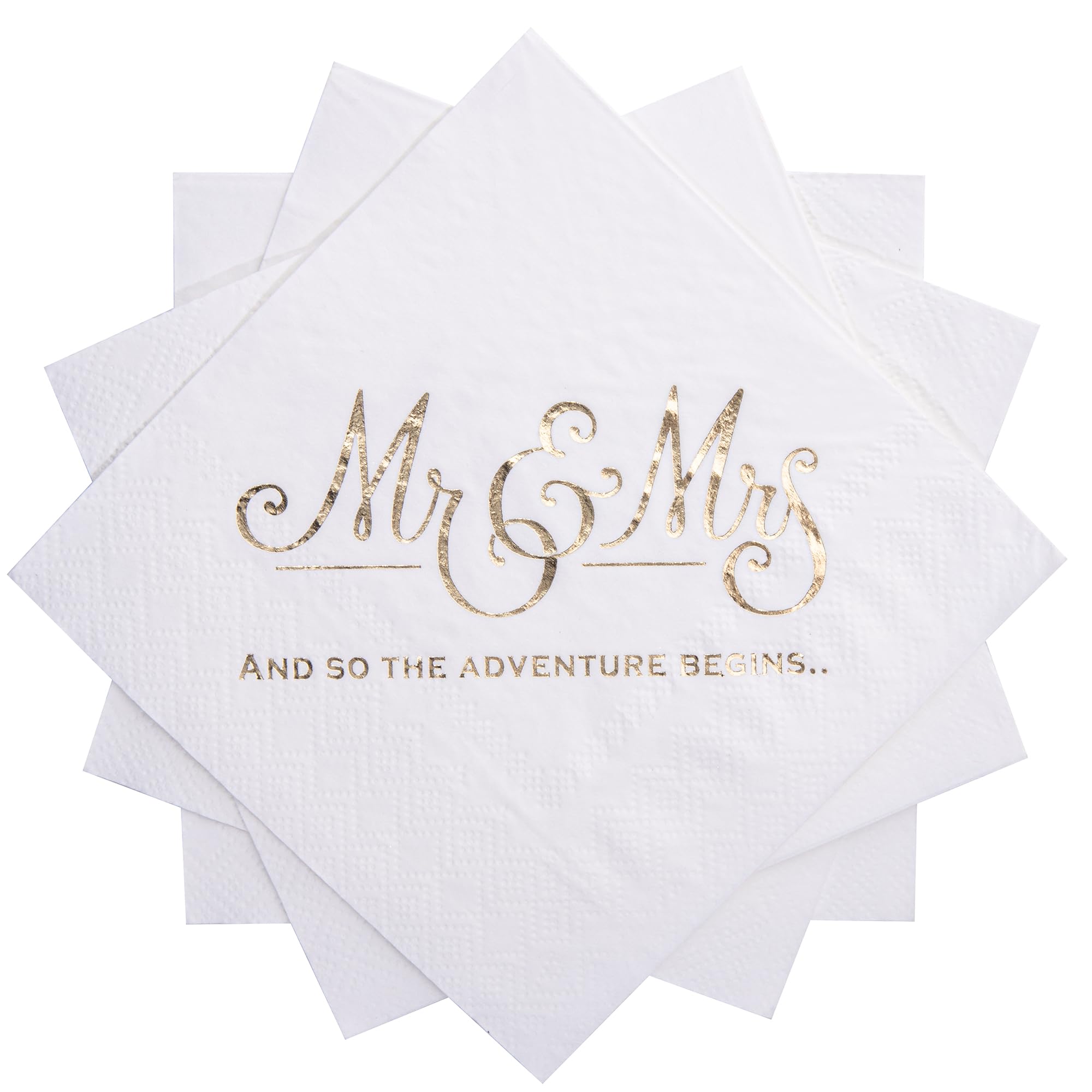 Gold Foil Wedding Napkins - 100 Count -1 Gold Foil Wedding Napkins - 100 Count -1