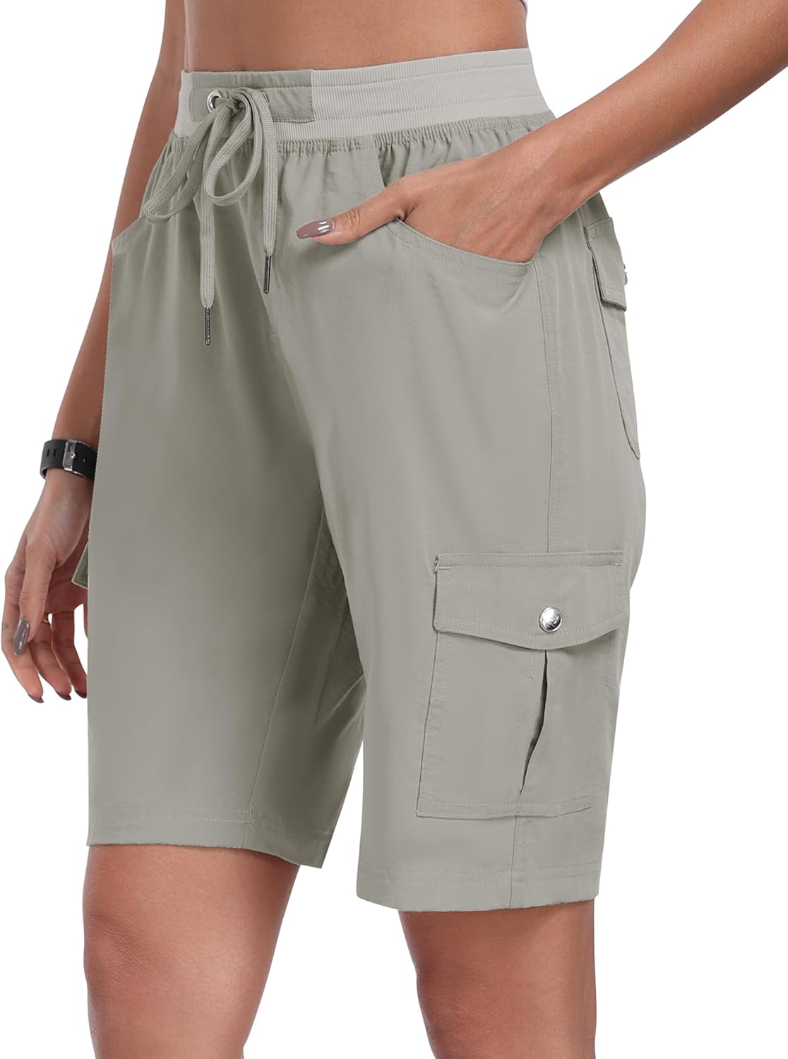 MoFiz Women's Hiking Shorts Athletic Outdoor Cargo Shorts for Women Quick Dry Running Summer Shorts with Pockets - Image 2