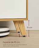 VASAGLE TV Stand Unit, Entertainment Center with Adjustable Shelf, for 65 Inch TVs, 147 cm Long Media Console Table, Transitional Style, for Living Room, Bedroom, Natural Oak and Cream White LTV556Y01 - 6