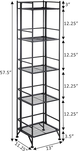 Miniatura 3 de Convenience Concepts Designs2Go - Estante para almacenamiento extra de 2pisos metal plegable Metal Negro