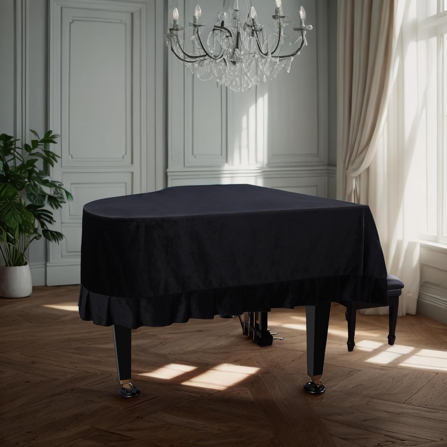 Grand Piano Cover Dustproof Baby Grand Piano Protective Cover Washable with Velvet Full Triangle Piano Cover 78.7"x59"x19.6"