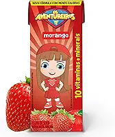AVENTUREIROS - Néctar de Morango em Caixinha - Sem Ingredientes Artificiais, Sem Glúten - Contém 10 Vitaminas e Minerais, Ingredientes Naturais - Vegano - 200ml