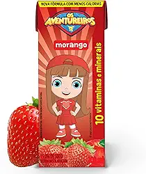 AVENTUREIROS - Néctar de Morango em Caixinha - Sem Ingredientes Artificiais, Sem Glúten - Contém 10 Vitaminas e Minerais, Ingredientes Naturais - Vegano - 200ml