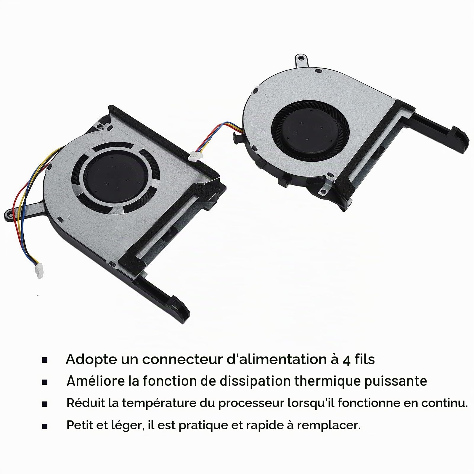 DFS5K12114262H CPU Ventilateur GPU, remplacement 4 broches Portable Ventilateur de refroidissement interne pour Tuf FX505 FX505GM FX505GM FX505DT FX705 (alliage d'aluminium)