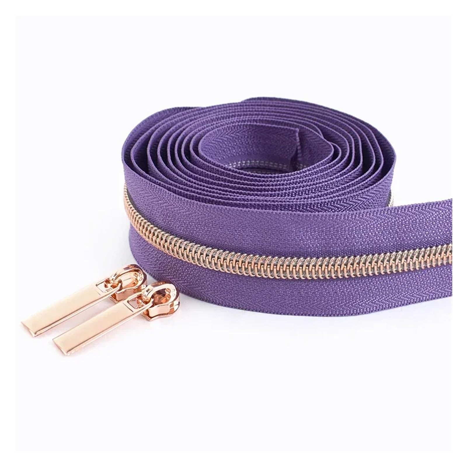 Zippers Nylon, Nylon Zipper Repair Kit with 2 Slider Pulls 2 Meters Zipper Tape 5# Multicolor(M014rosegold)
