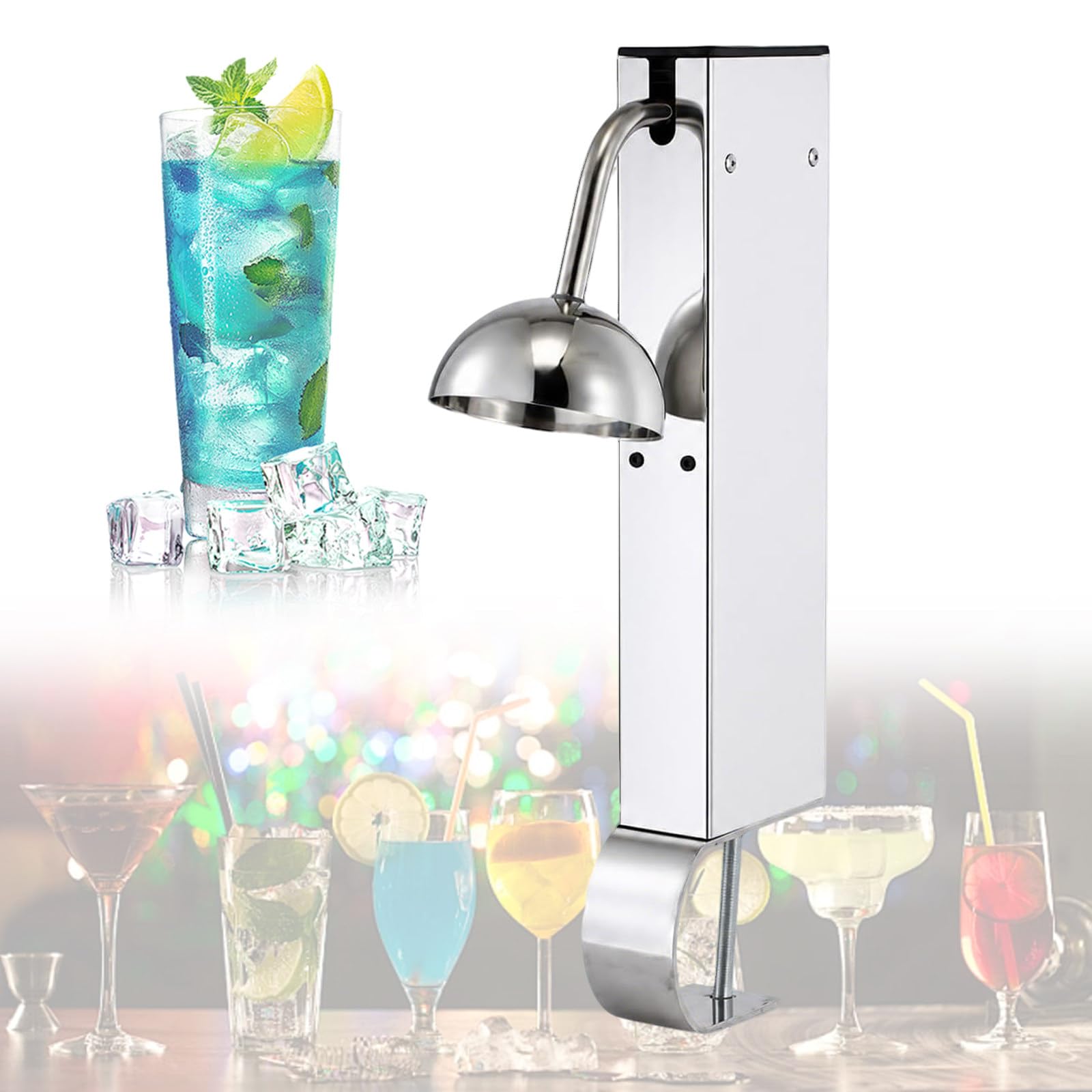 BeoyNot Glass Chiller for Bar and Kitchen, CO2 Glass Froster Rapidly Cools Glasses, 8 Seconds per Cup, Stainless Steel Tool for Beer Wine Mixed Drinks