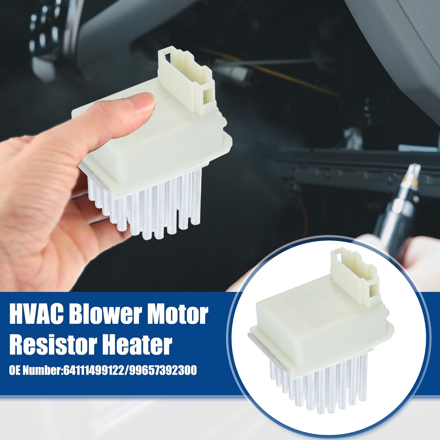 ACROPIX HVAC Blower Motor Resistor Heater Fit for Mini Cooper 2002-2008 for Volkswagen Jetta 1999-2005 NO. 64111499122/99657392300 - Pack of 1 White