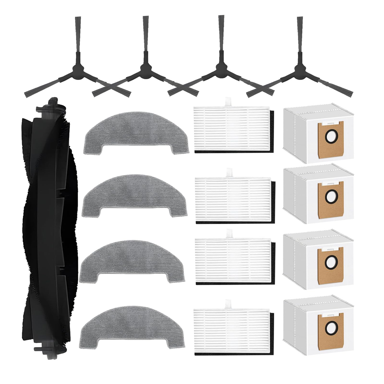 Replacement Accessories Kit for MONSGA MS1 MAX Robot Vacuum：17 Pack