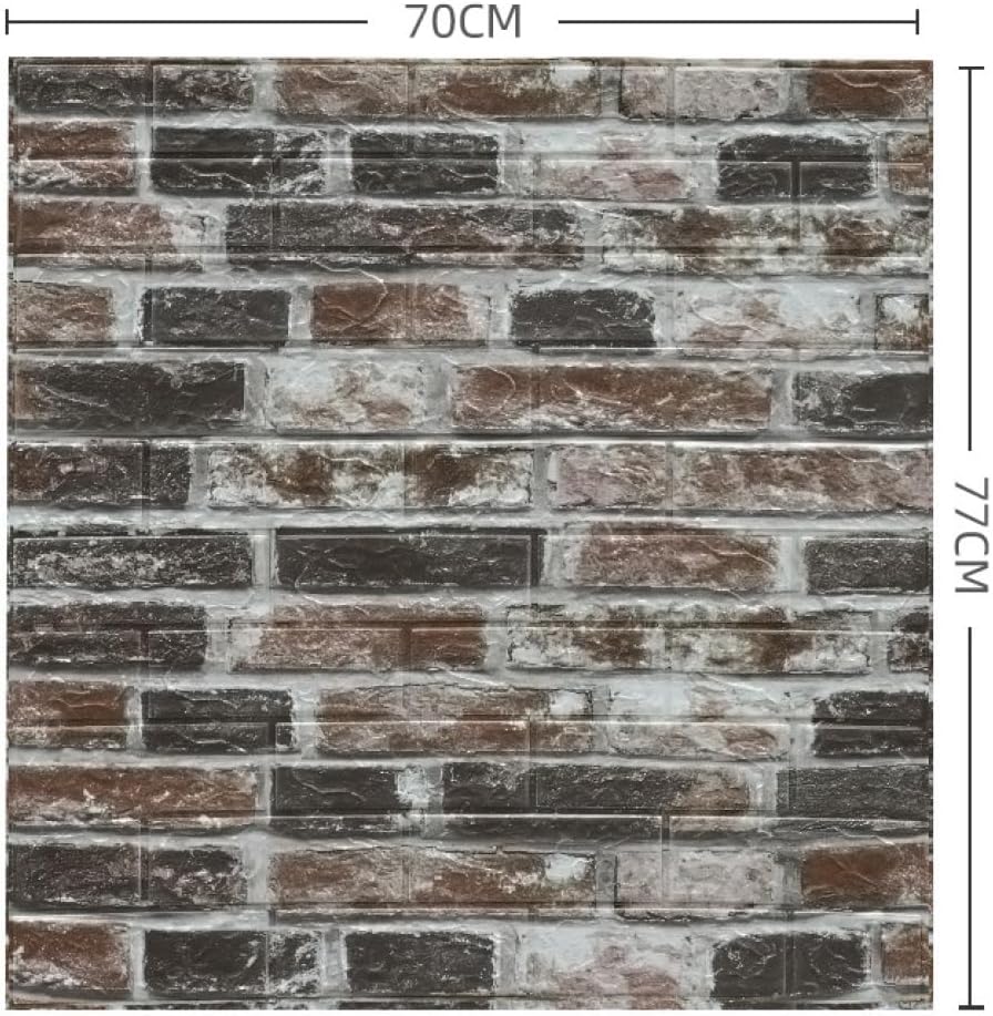 [YXSNG] 壁紙 シール 4mm*5pcs のり付き 3D 立体 おしゃれ クロス 初心者 簡単 DIY レンガ 木目 タイル柄