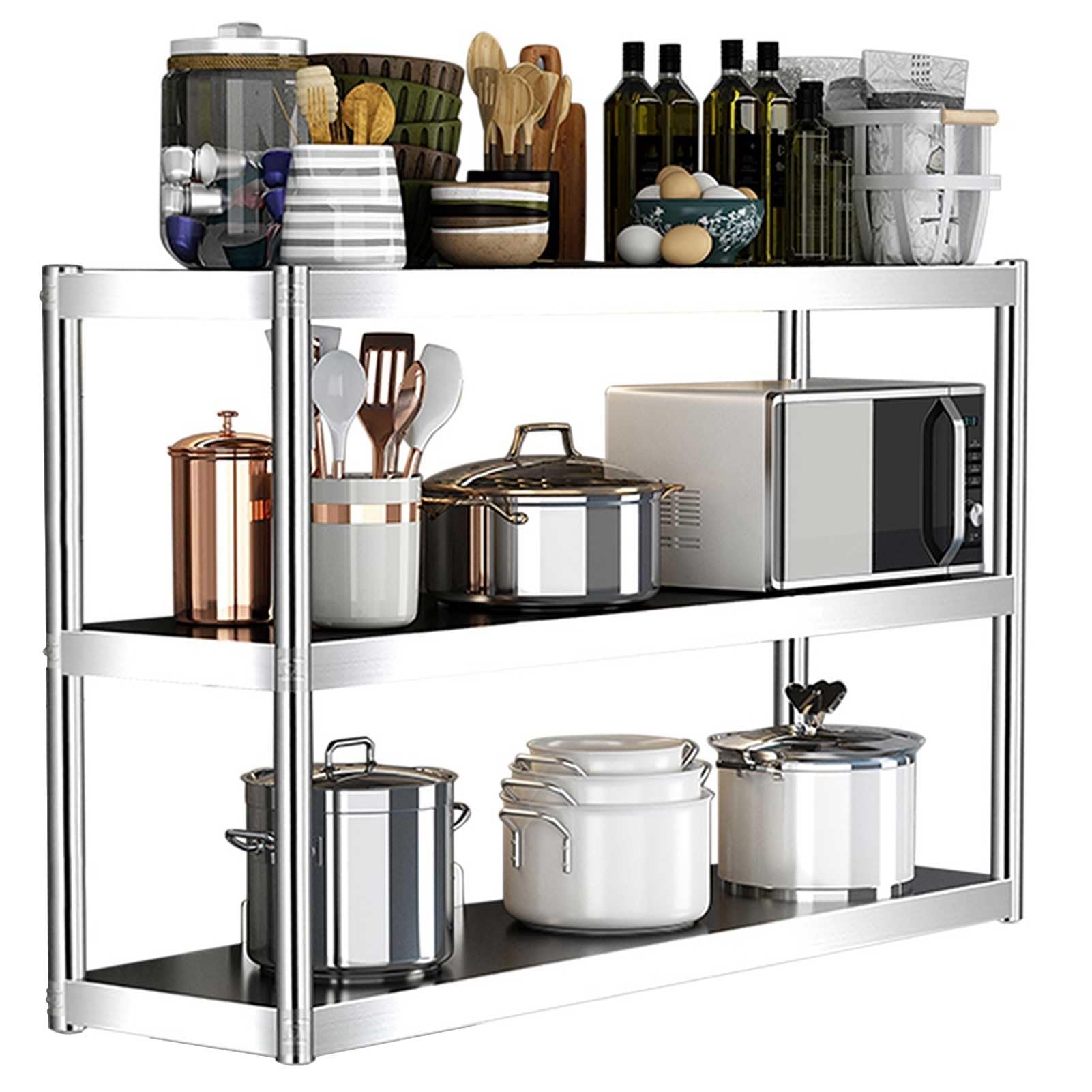 Étagère murale en acier inoxydable 150x35x75cm pour four à micro-ondes