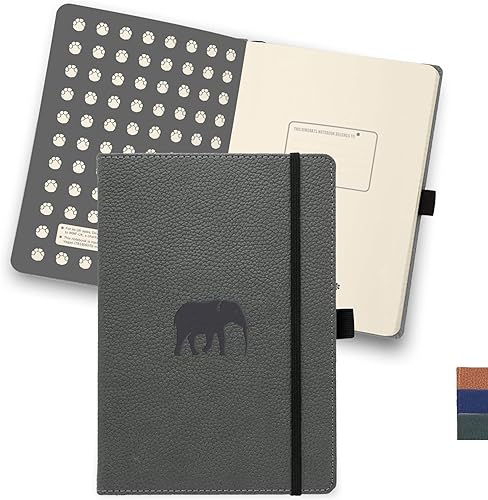 Dingbats - Cuaderno de vida silvestre A4, tapa dura, papel crema a prueba de tinta de 3.53 ozm, 8.5 x 11.8 pulgadas, 192 páginas (elefante gris,
