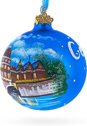 Miniatura 3 de Berlín, Alemania Bola de Vidrio Adorno de Navidad 3,25 Pulgadas