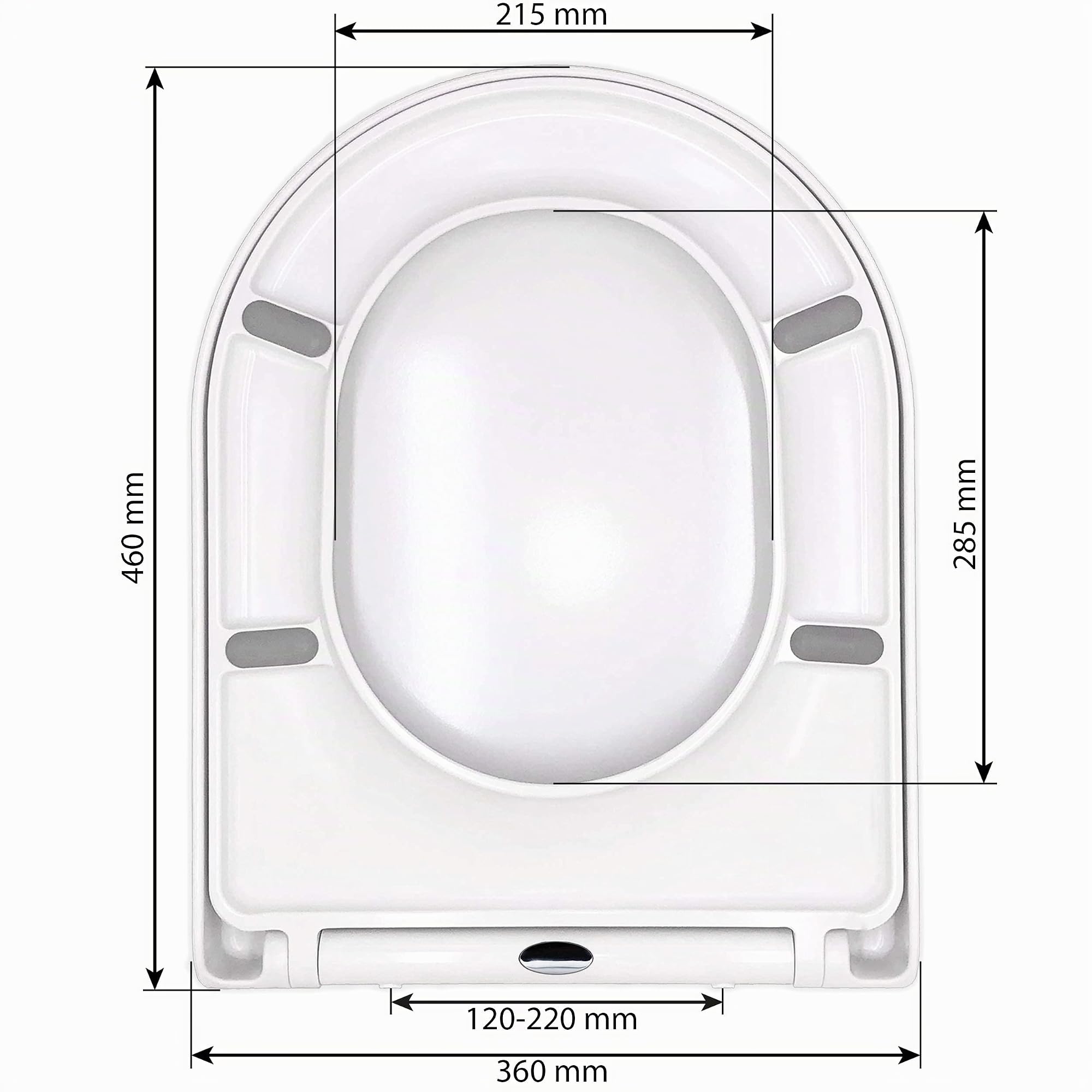 Gentlemen® Premium WC-Sitz mit Absenkautomatik - Duroplast Antibakteriell | Toilettendeckel mit QuickClean Funktion - Einfacher Einbau von oben - Toilettendeckel, Klodeckel D Form