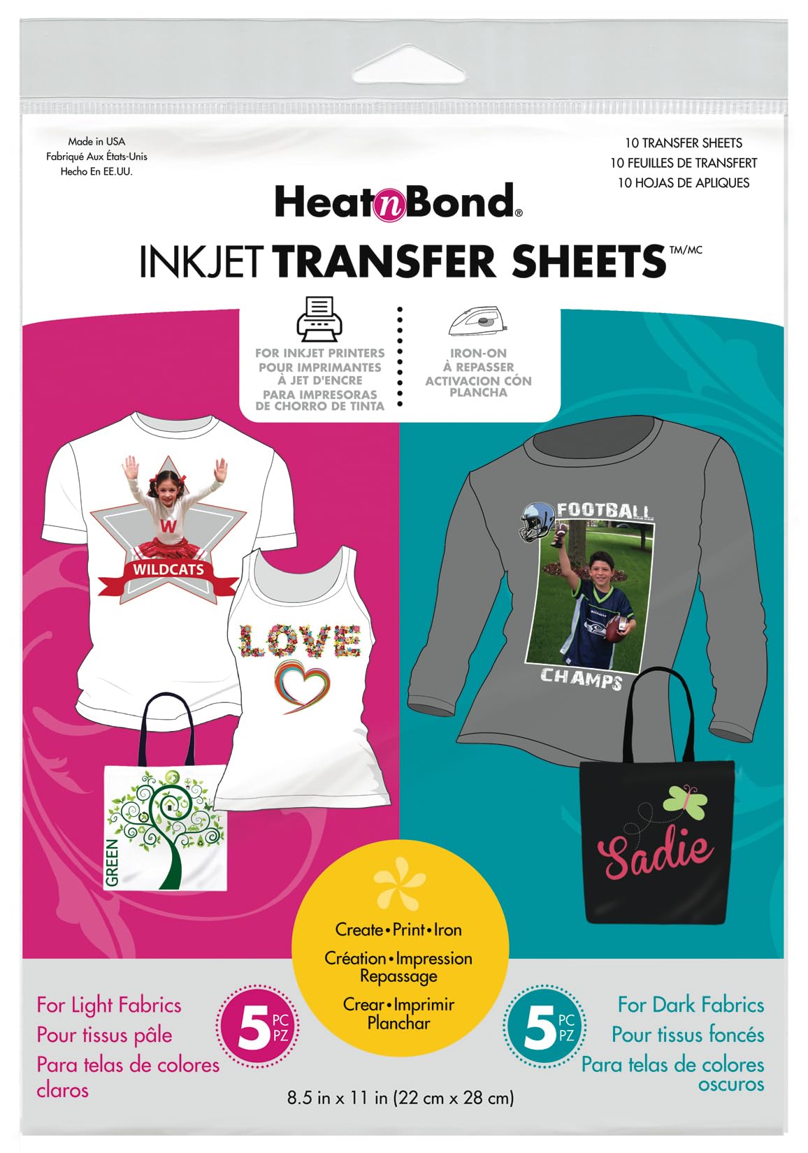 EZ Print Transfer Sheet Combo Pack, 10 Sheets, 8.5 Inches x 11 Inches