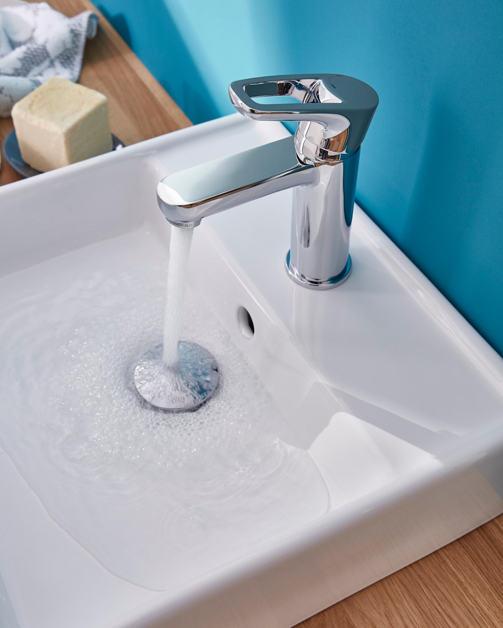 GoodHome Mitigeur lavabo cascade chromé Olmeto bec 75 mm cartouche 35 mm