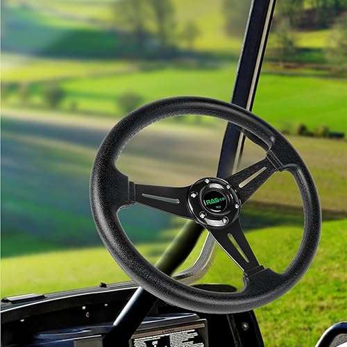 Vista 48 de RASTP Volante de carrito de golf de 12.6 pulgadas/12.598 in para Club Car DS y Club Car Precedent EZGO Yamaha Carritos de golf, rojo Estilo B- Rojo