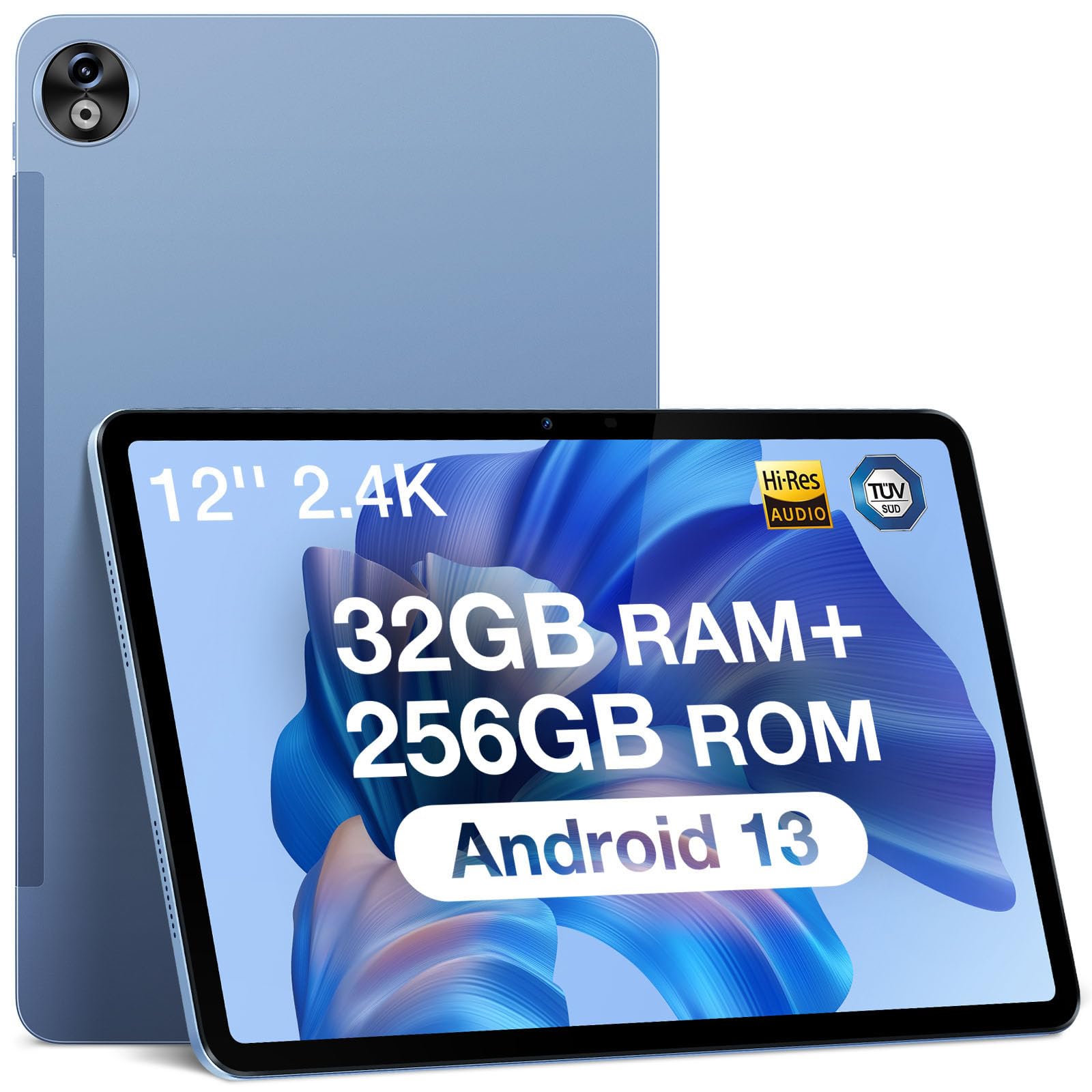 DOOGEE T20 Ultra 12" Android 13 Tablet, 32GB+256GB ROM/2TB TF, 2.4K Resolution, 2.2GHz G99 Octa-core, 10800mAh Battery, Sim Card Slot, 4 Hi-Res Speakers, 2.4G/5G WiFi, Blue