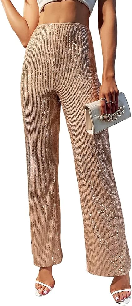 FYMNSI Palazzo broek voor dames, metallic, glanzend, wijde pijpen, hoge tailleband, bootcut, glitter, lange broek, slanke leggings, effen, wetlook, stretch, leggings, dansbroek, party, disco FYMNSI Palazzo broek voor dames, metallic, glanzend, wijde pijpen, hoge tailleband, bootcut, glitter, lange broek, slanke leggings, effen, wetlook, stretch, leggings, dansbroek, party, disco