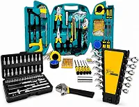 Kit de Ferramentas Jogo Completo, Soquetes Catraca 46 Peças, Jogo Chaves Combinadas 6,8,10,12,14,16 Ferramentas Manuais, Jogo de Ferramentas Caixas de Ferramentas
