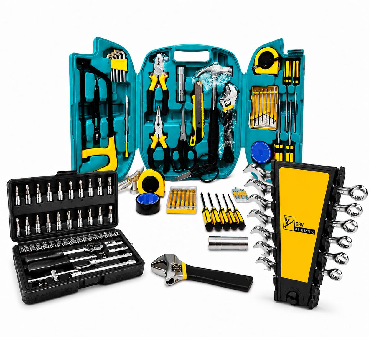 Kit de Ferramentas Jogo Completo — Soquetes Catraca 46 Peças
