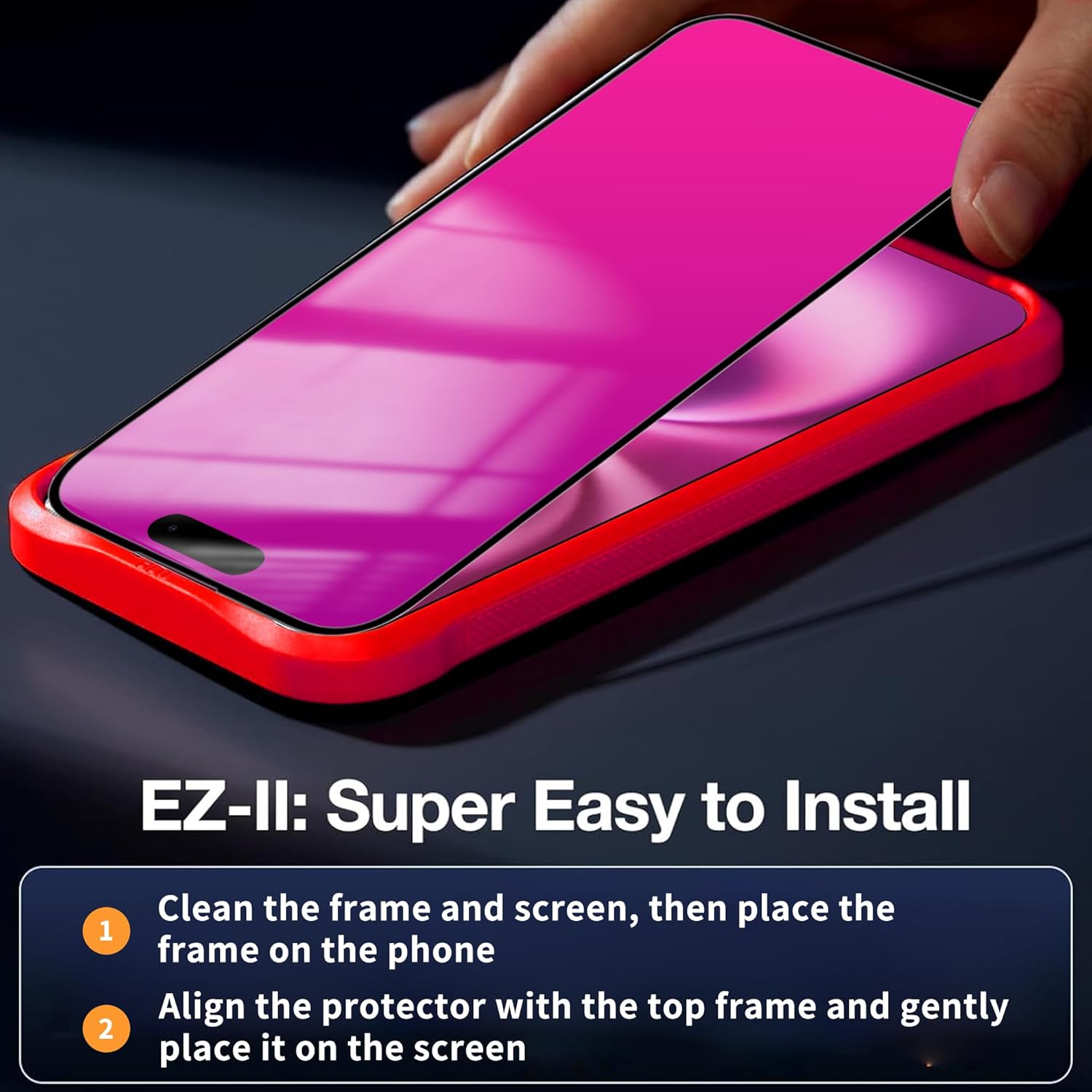 2 Pack Privacy Screen Protector for iPhone 17 Pro Tempered Glass for iPhone17Pro True 25°Anti Spy Private Gradient Colorful Case Friendly (6.3 inch Pink) - Image 4