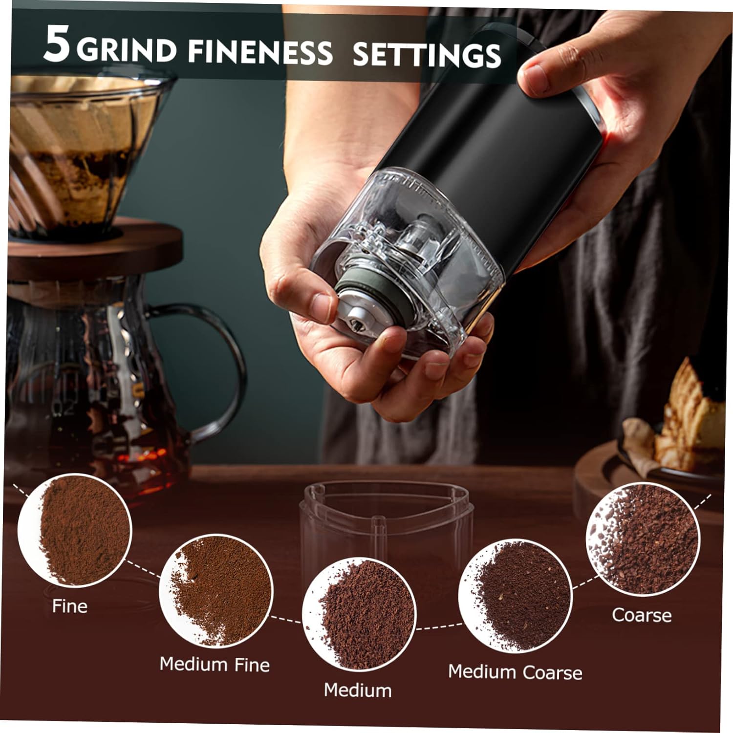Electric Coffee Bean Grinder with Conical Burr Detachable Design Automatic Grinding for Home Use Compact Efficient Coffee Mill Machine