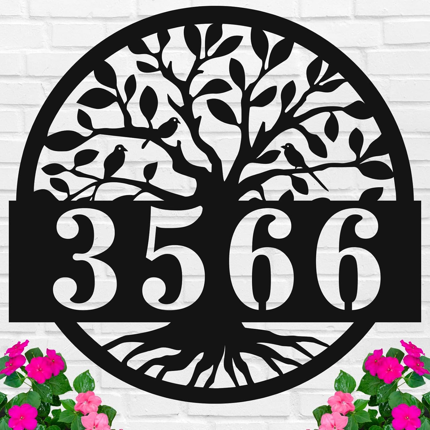 Personalized Tree of Life Address Numbers, Metal Address