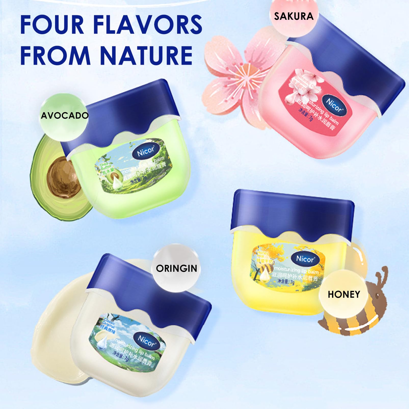 Blue Package Lip Balm Multipack - Long Lasting, Intensive Lip Repair Treatment for Dry and Chapped Lips - Day and Night Care (4 Pack) - Image 3