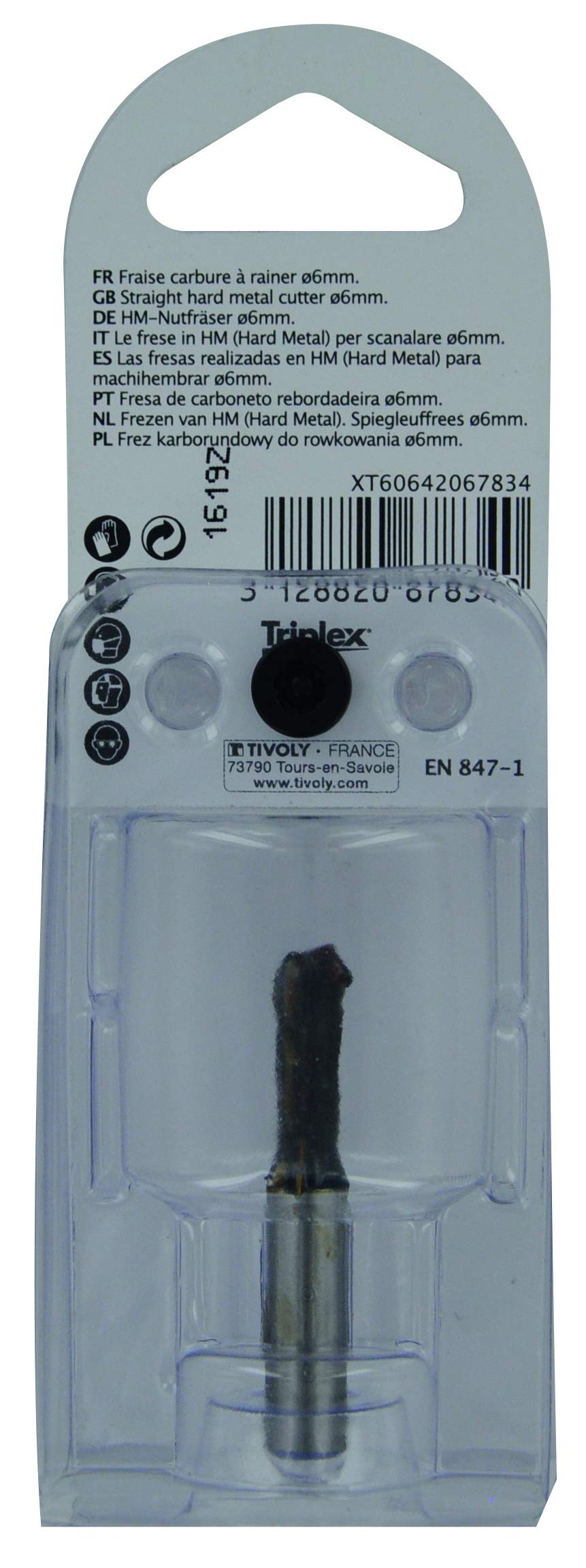 Tivoly XT60642067834 - Fresa per fresa dritta, 2 taglienti rettificati a diamante, Ø 6 mm