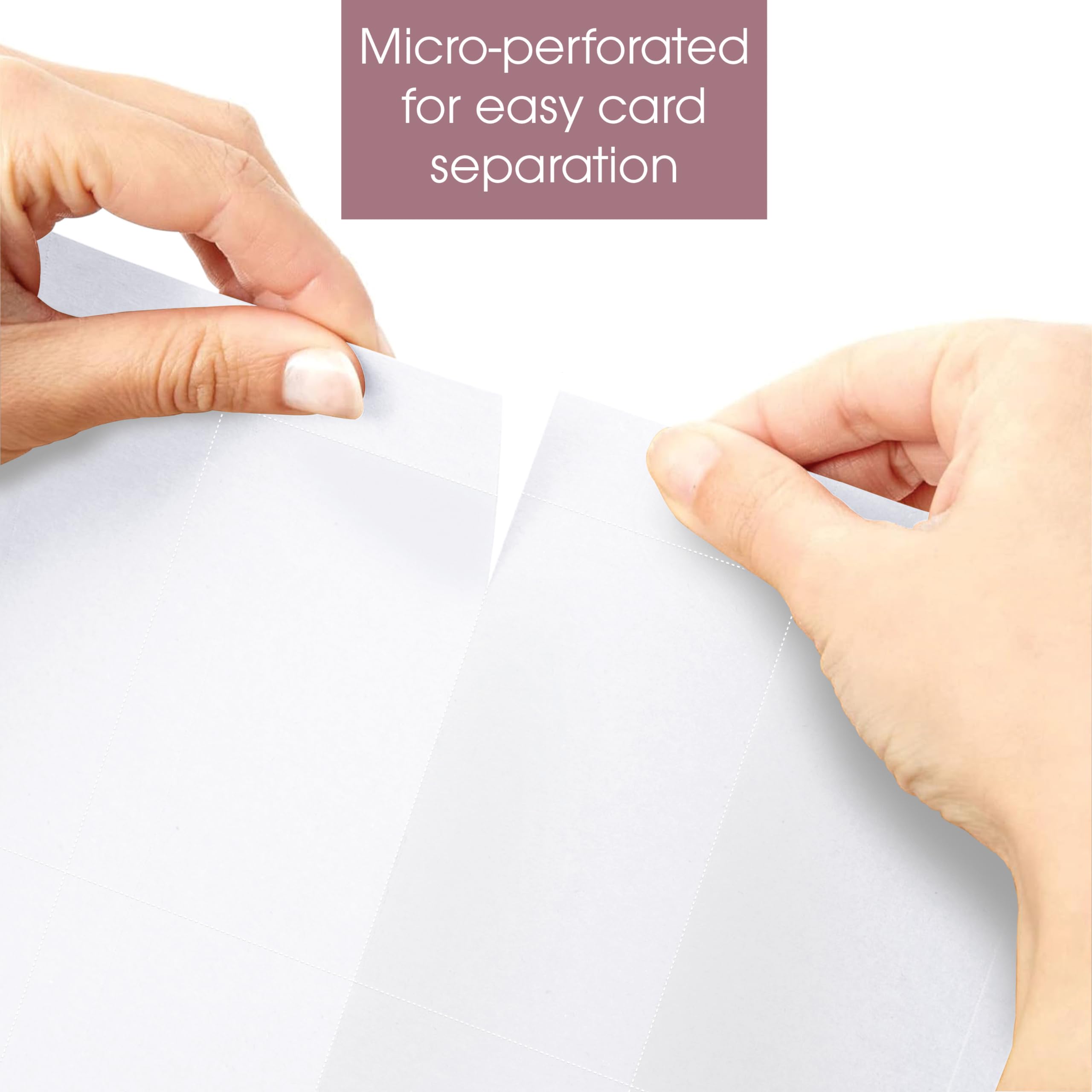 Better Office Products (200-CT) - Tarjetas de visita imprimibles, papel premium, 2 x 3.5 pulgadas, 10 tarjetas por hoja (8.5 x 11 pulgadas), blanco mate, fácil alimentación para impresoras de