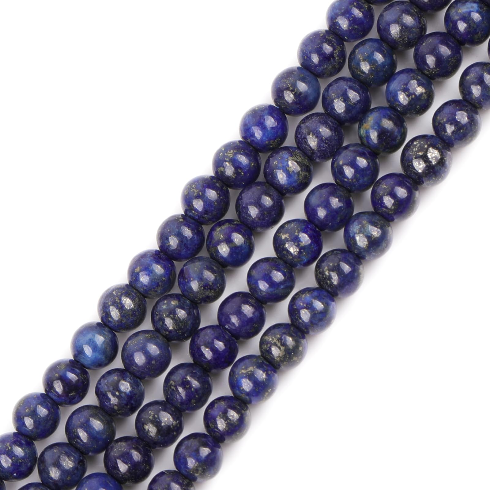 GEM-Inside Natural A Grade 4mm Blue Lapis Lazuli Round Gemstone Semi Precious Loose Beads for Jewellery Making 15''