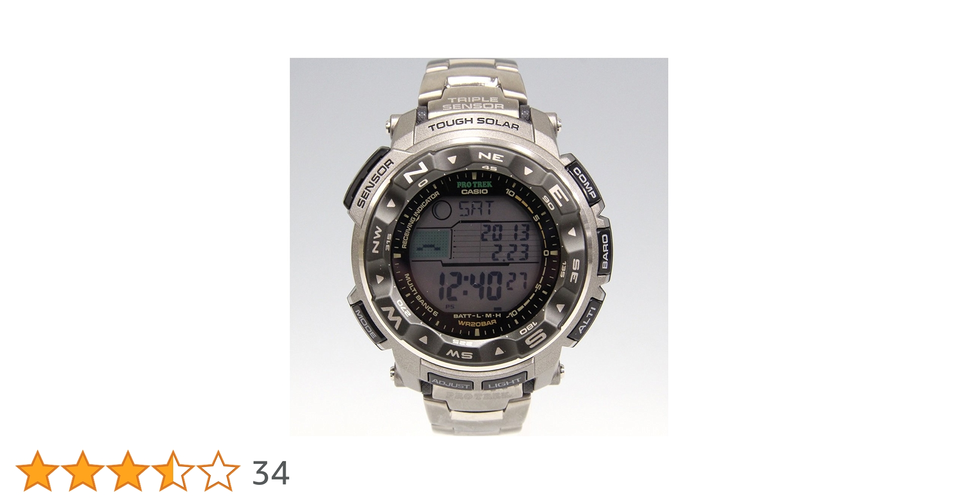 美品 PRO TREK PRW-2500T 電波ソーラー メタルバンド チタン 美品 PRO TREK PRW-2500T 電波ソーラー メタルバンド チタン