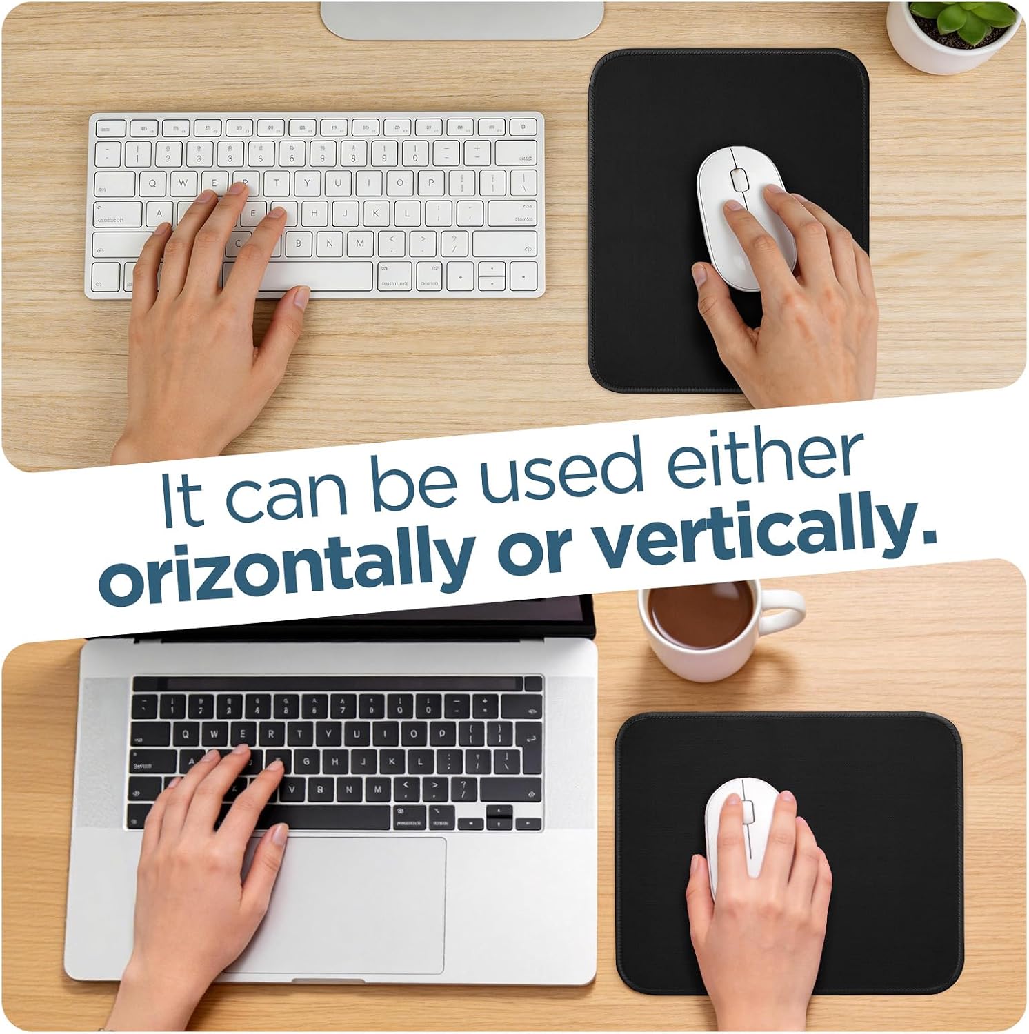 Black Mouse pad, Featuring a wear-Resistant Stitching Edge Design. It can be Used Either Horizontally or Vertically. Made of Anti-Slip and Water-Resistant Rubber Material. (Black) 3 71SEdtddCPL. AC SL1500
