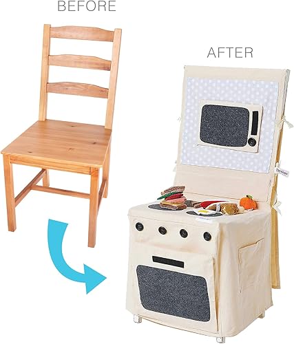 Miniatura 2 de Juego de estufa de lujo, 13 piezas, juego de estufa de cocina de tela, incluye comida y accesorios de felpa para desayuno y almuerzo, perfecto para