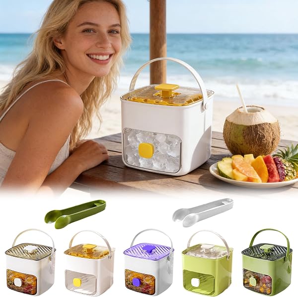 Klein Eiswürfelmaschine, Ice Cube Maker, mit 48 Gitter Eiswürfelform, Eiswürfelmaker mit Schublade und Aufbewahrungsbehälter, Eiswürfel mit Behälter Eiswürfelbox, Für Home Kitchen (Grün2) - 5