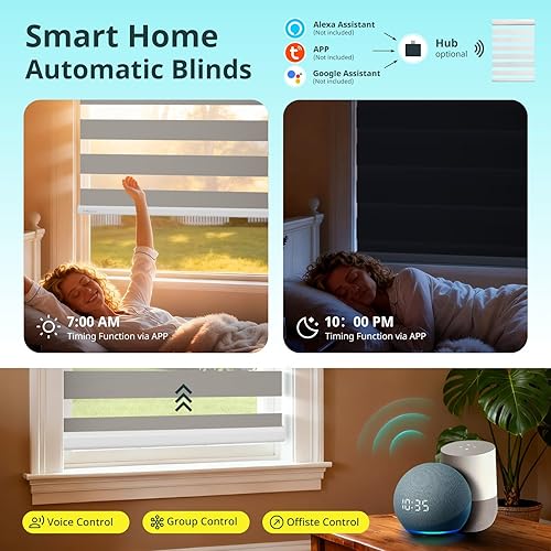 Miniatura 2 de Persianas motorizadas con cenefa integral, persianas inteligentes mejoradas, persianas automáticas de tamaño personalizado para ventanas con control