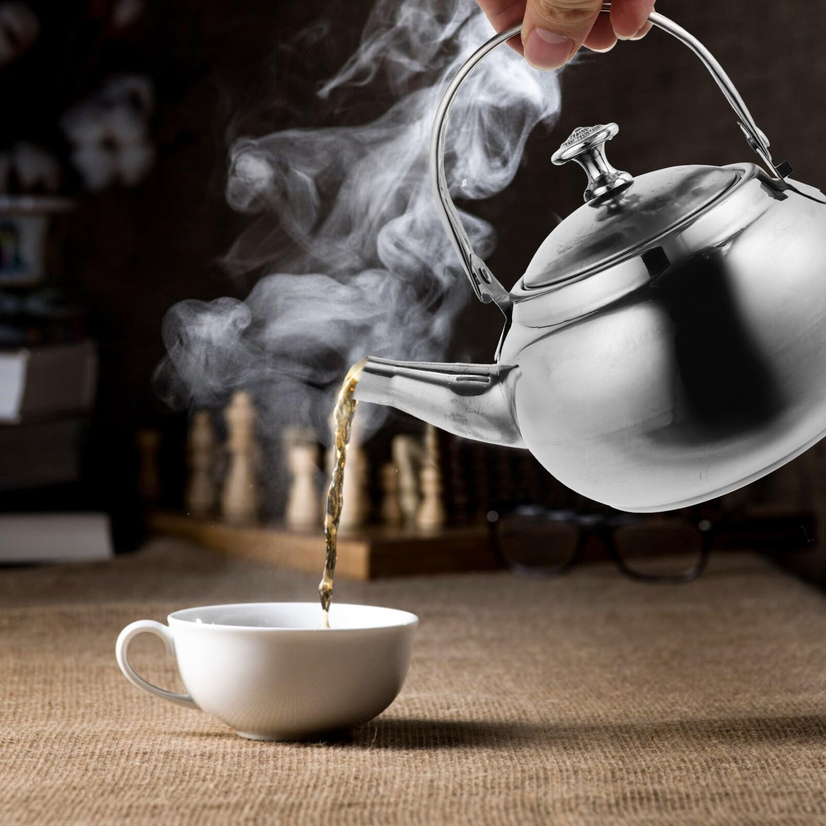 BESTonZON Stainless Steel Tea Kettle Filter Teapot for Daily Use Energy Efficient Heating and Elegant Design for Kitchen and Tea