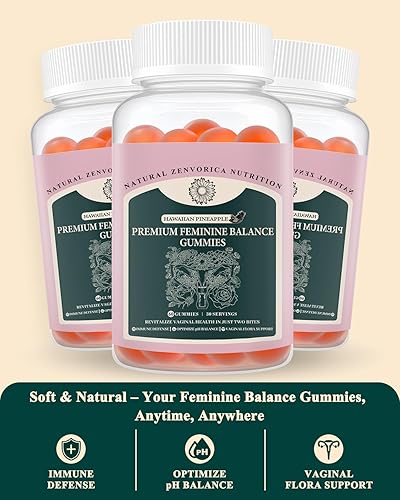 Miniatura 2 de Gomitas de equilibrio femenino prémium para mujer, gomitas probióticas de equilibrio de pH de piña hawaiana para el bienestar del olor y la flora,