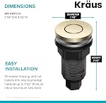 Kraus KWDB-20SFACB WasteGuard Élimination des ordures à sommet plat Air Bouton d'interrupteur, Spot Free Antique Champagne Bronze