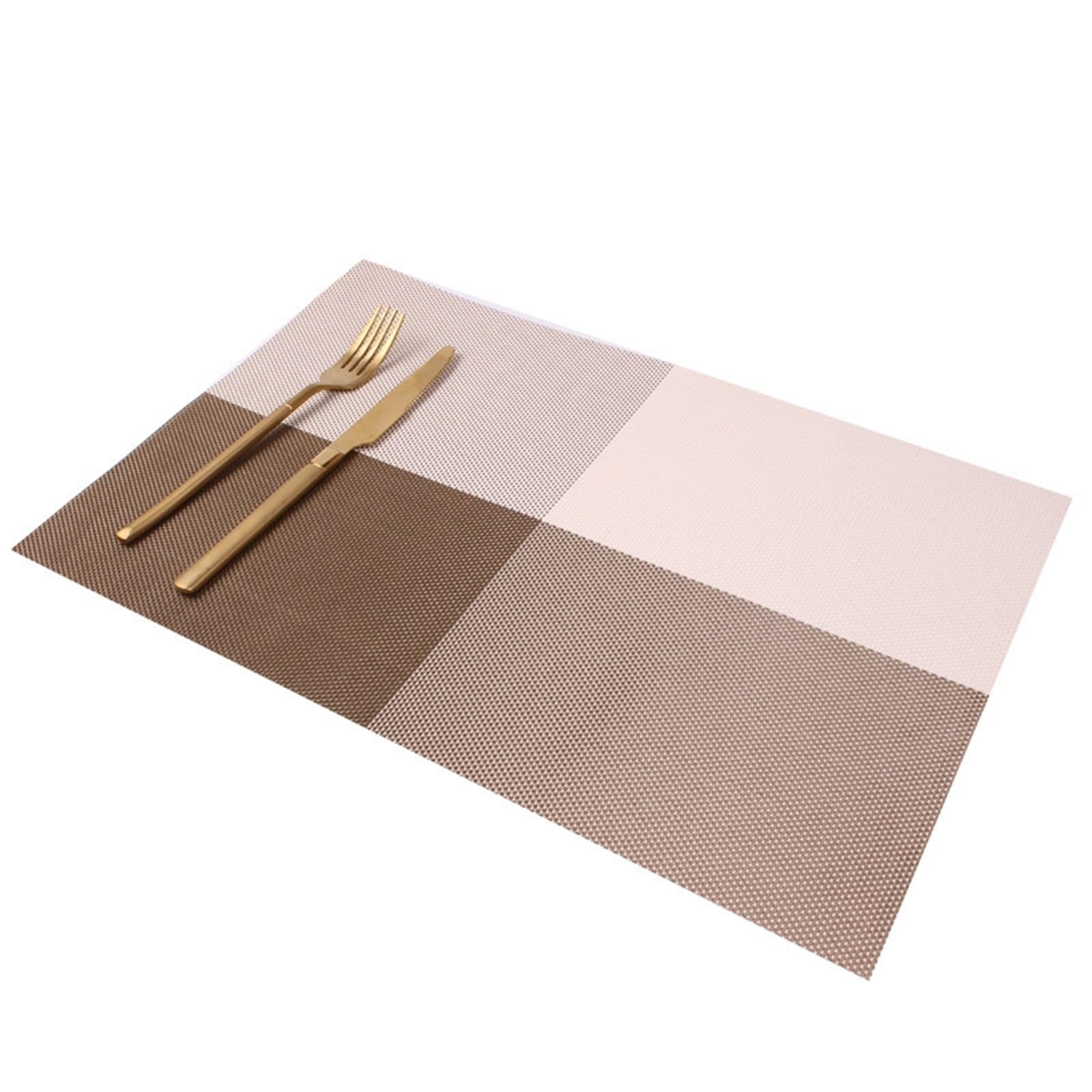 Sets de table beige-café motif rectangulaire tissé de 30 x 45 cm